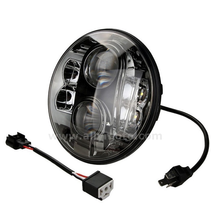 154 7 Inch Inch 48W 4450Lm Cree Led Headlight Dot Ece Hi-Lo Drl Wrangler Harley